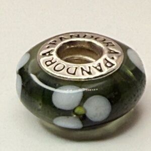 Pandora Black Flower Murano Glass Charm 790604